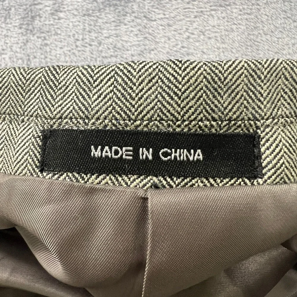 Ralph Lauren LAUREN Men's 46R Herringbone Silk Wool Blend Sport Coat Blazer Gray